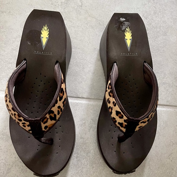 Volatile Leopard Thong Sandals